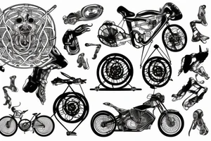 Road cycling, Gemini , music, mountain tattoo idea