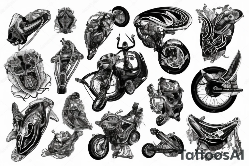 Road cycling, Gemini , music, mountain tattoo idea