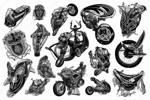 Road cycling, Gemini , music, mountain tattoo idea