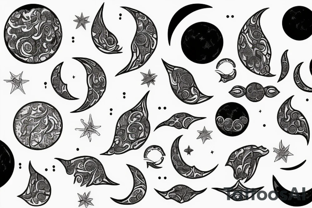 Fine line moon tattoo idea