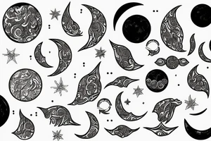 Fine line moon tattoo idea