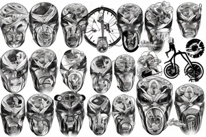 Road cycling, Gemini , music, mountain tattoo idea
