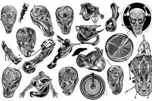 Road cycling, Gemini , music, mountain tattoo idea