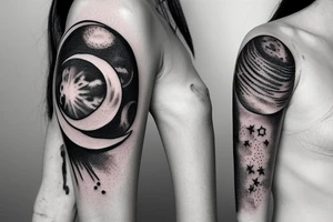 Fine line moon tattoo idea
