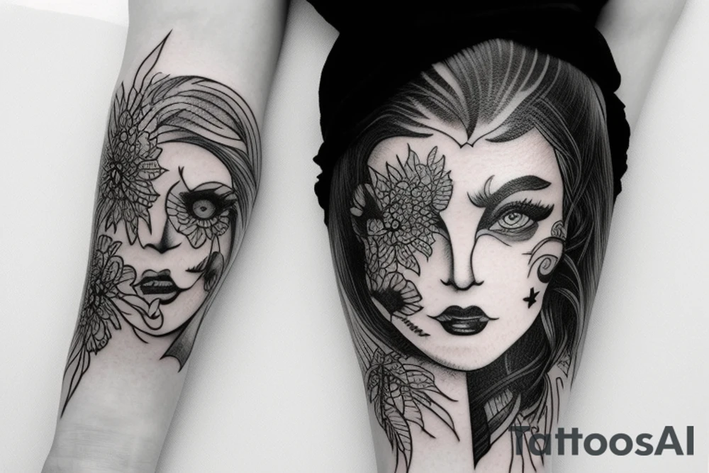 Fine line moon tattoo idea