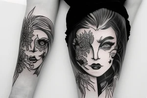 Fine line moon tattoo idea