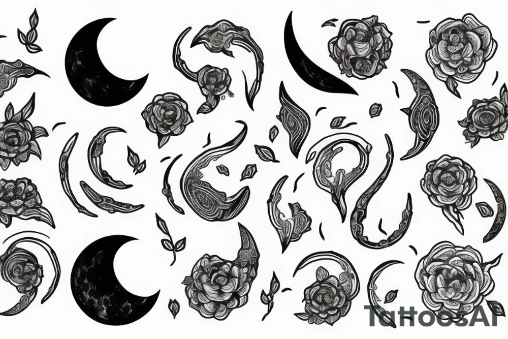 Fine line moon tattoo idea