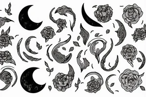Fine line moon tattoo idea