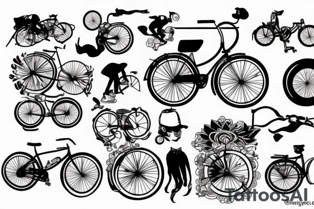 Bicycle going uphill tattoo idea