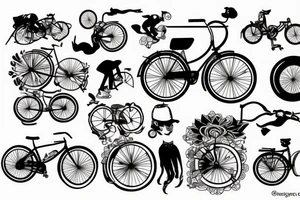 Bicycle going uphill tattoo idea