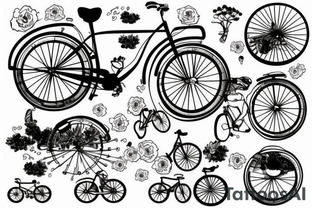 Bicycle going uphill tattoo idea