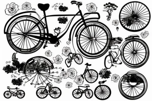 Bicycle going uphill tattoo idea