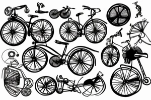 Bicycle going uphill tattoo idea