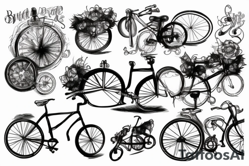 Bicycle going uphill tattoo idea