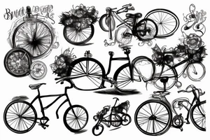 Bicycle going uphill tattoo idea