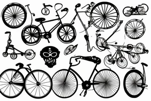 Bicycle going uphill tattoo idea
