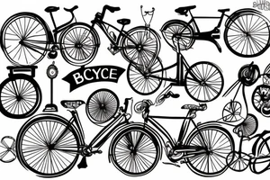 Bicycle going uphill tattoo idea