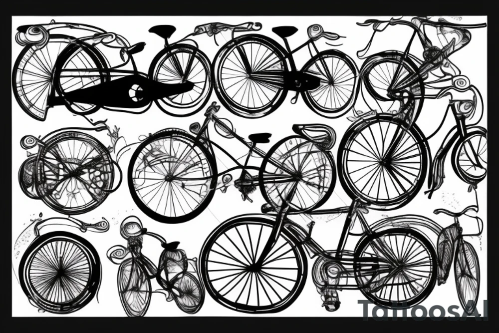 Bicycle going uphill tattoo idea