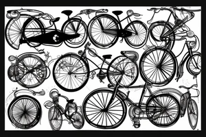 Bicycle going uphill tattoo idea