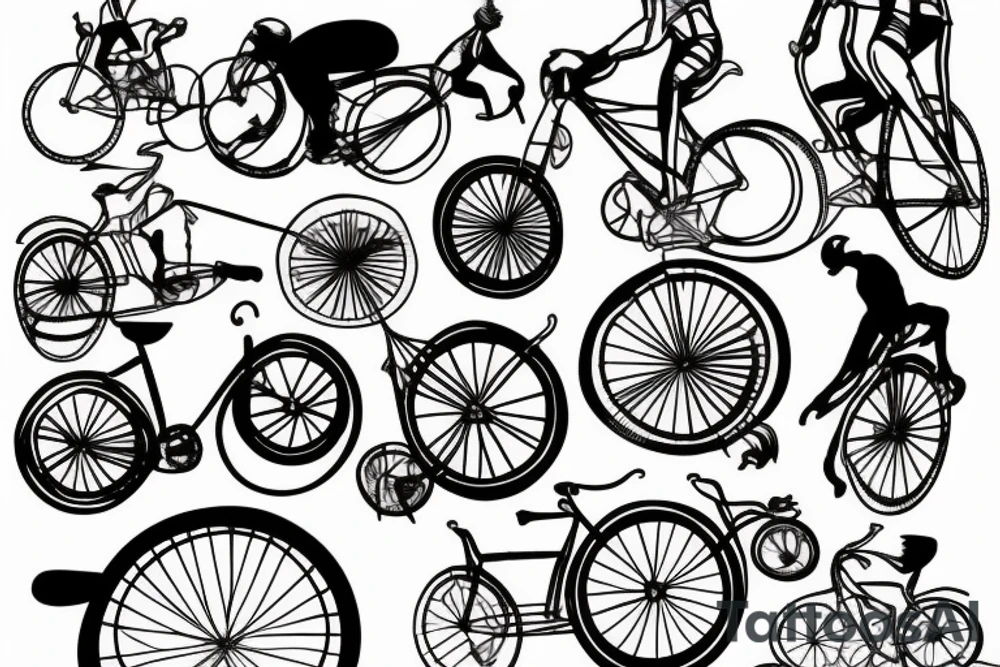 Bicycle going uphill tattoo idea