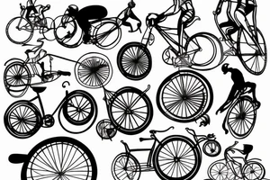 Bicycle going uphill tattoo idea