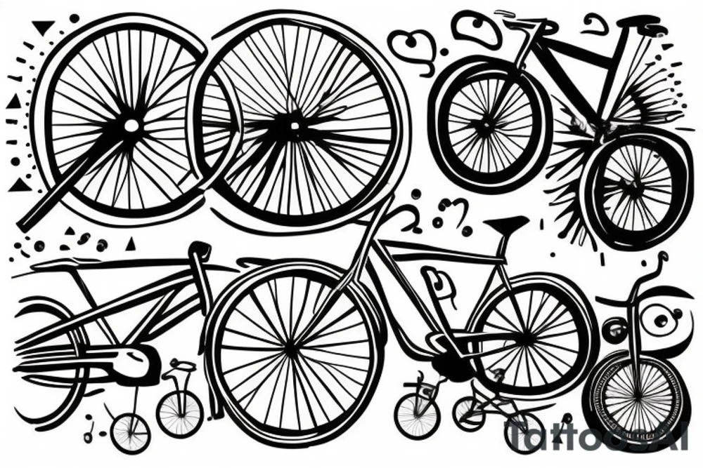 Bicycle going uphill tattoo idea