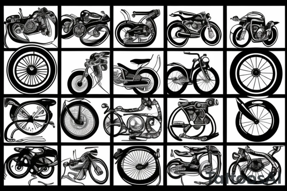 Road bike going fast tattoo idea