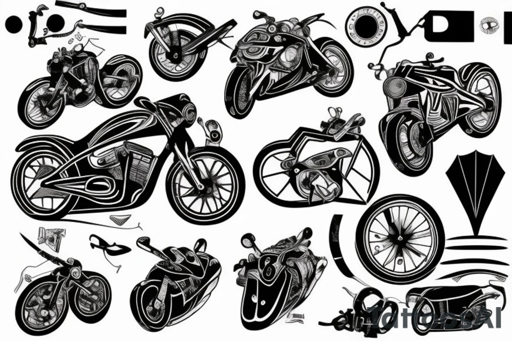 Road bike going fast tattoo idea