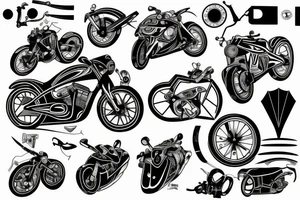 Road bike going fast tattoo idea
