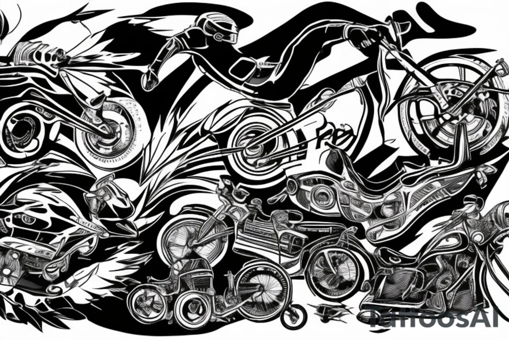 Road bike going fast tattoo idea