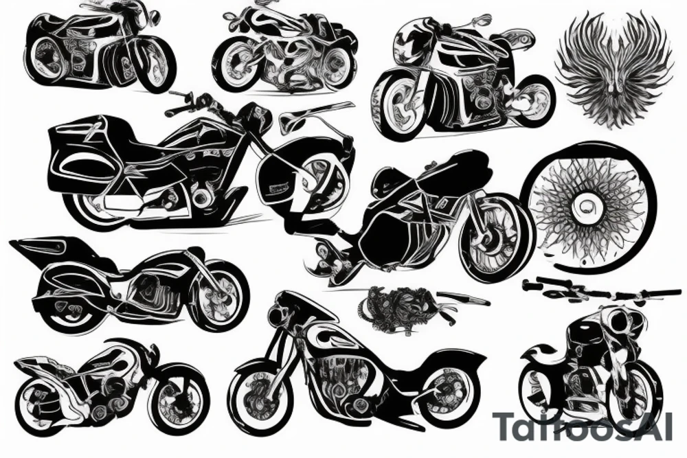 Road bike going fast tattoo idea