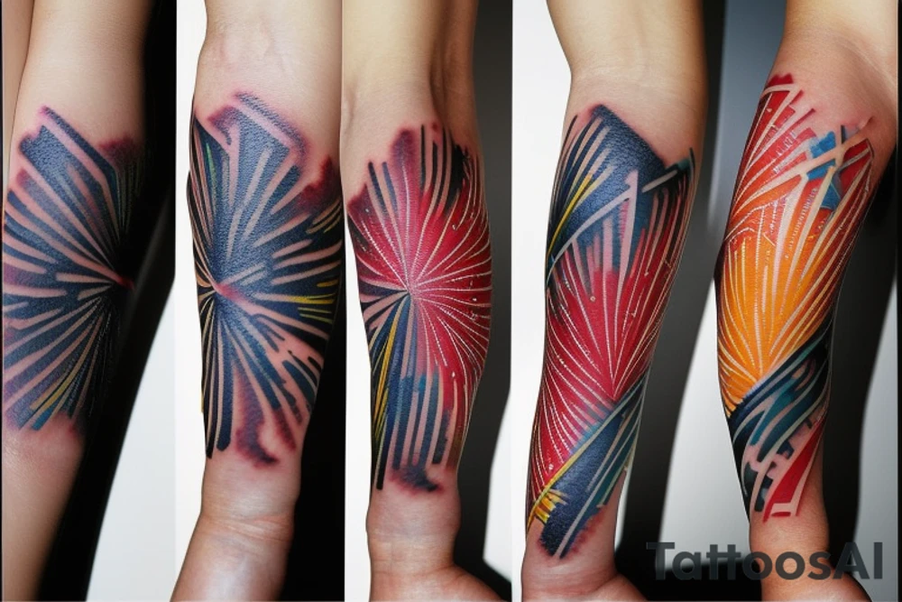 3 Fireworks tattoo idea
