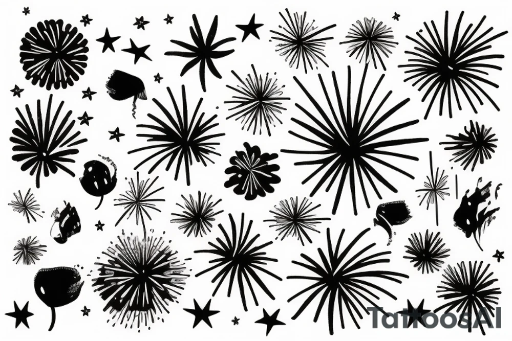 3 Fireworks tattoo idea