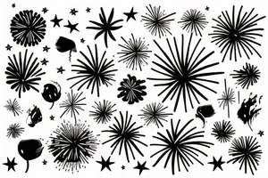 3 Fireworks tattoo idea