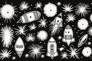 rocket explosion to Fireworks tattoo idea
