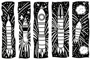 rocket explosion to Fireworks tattoo idea