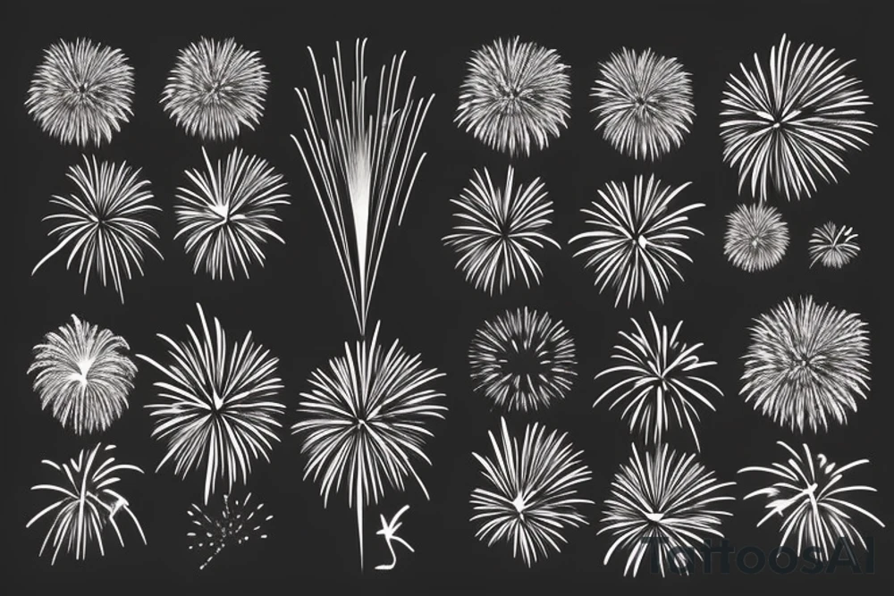 3 fireworks on the beach tattoo idea