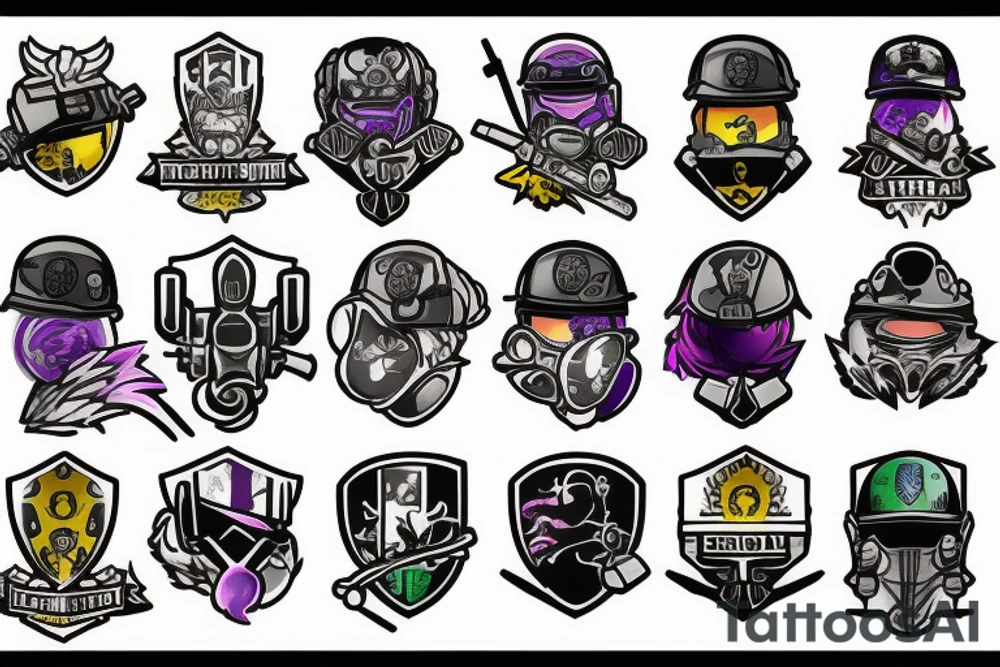 It should be from the game called Rainbow six siege. The tattoo should be the mixture of the Icons of Ash, Ela and Twitch. tattoo idea