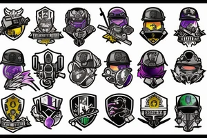 It should be from the game called Rainbow six siege. The tattoo should be the mixture of the Icons of Ash, Ela and Twitch. tattoo idea