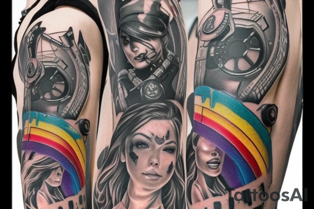 It should be from the game called Rainbow six siege. The tattoo should be the mixture of the icons of Ash, Ela and Twitch. tattoo idea