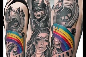 It should be from the game called Rainbow six siege. The tattoo should be the mixture of the icons of Ash, Ela and Twitch. tattoo idea