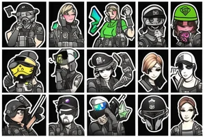 Ash, Ela and Twitch are from Rainbow Six Siege game. They have icons, need a tattoo from their icons tattoo idea