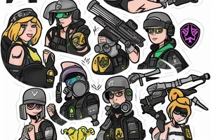 Ash, Ela and Twitch are from Rainbow Six Siege game. They have icons, need a tattoo from their icons tattoo idea