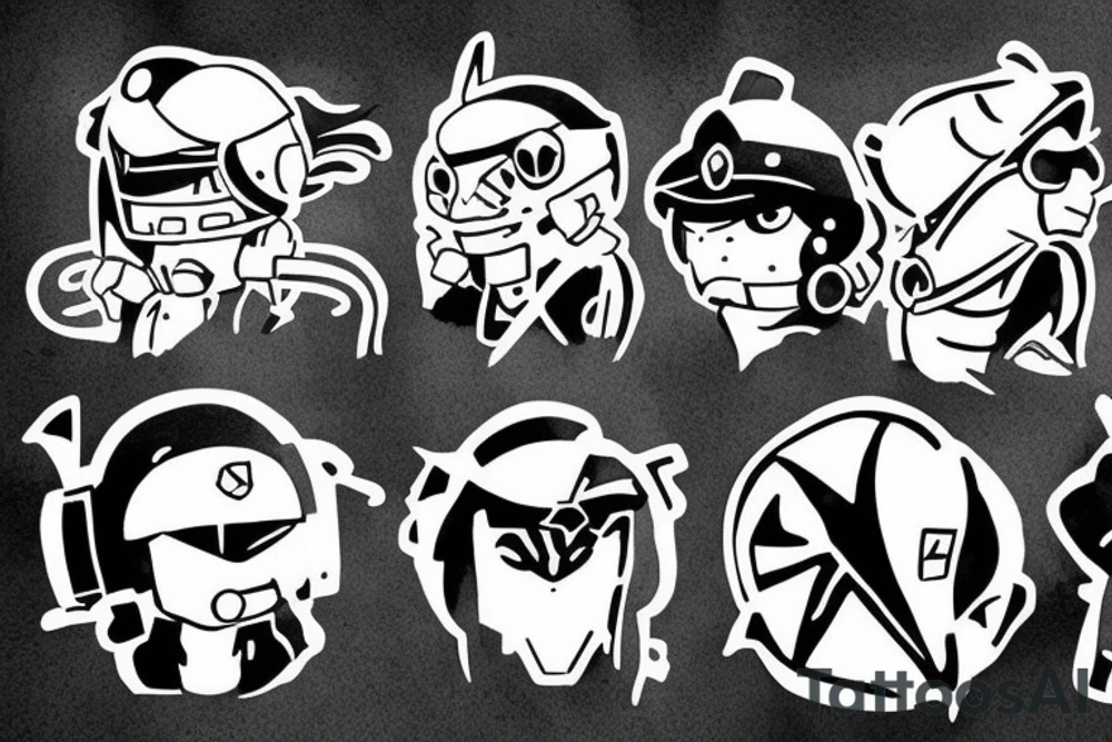 Ash, Ela and Twitch are from Rainbow Six Siege game. They have icons, need a tattoo from their icons tattoo idea