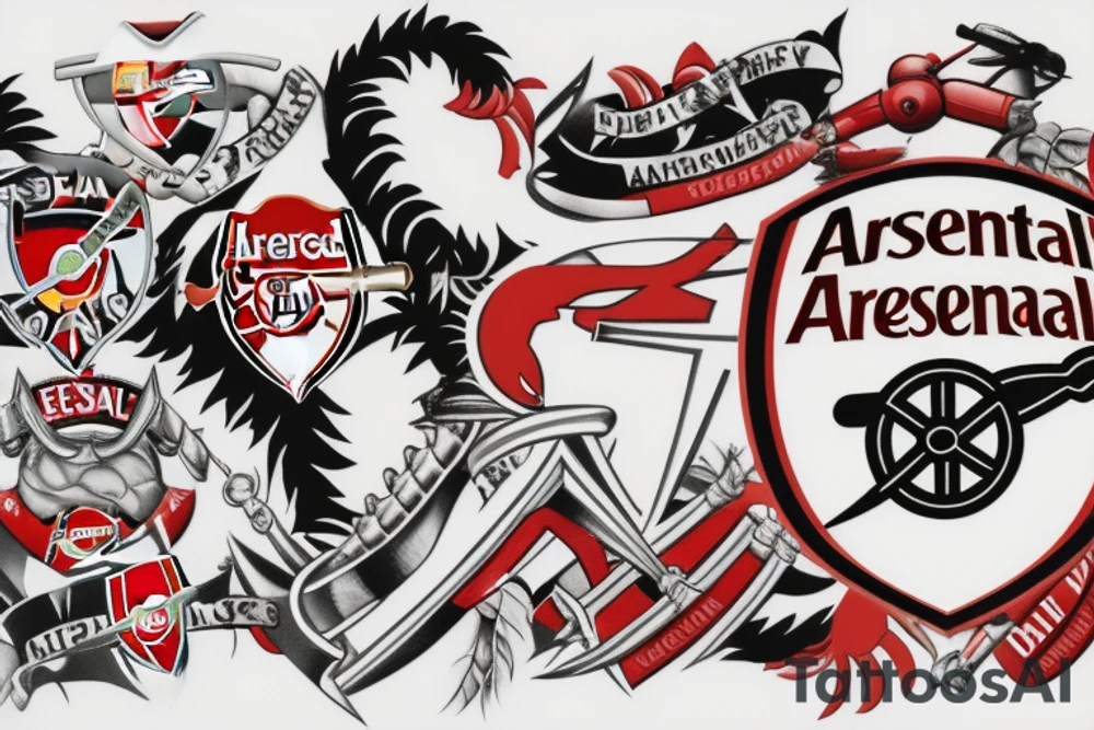 Arsenal London logo cannon tattoo idea