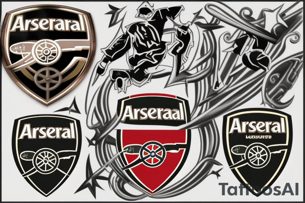 Arsenal London logo cannon tattoo idea