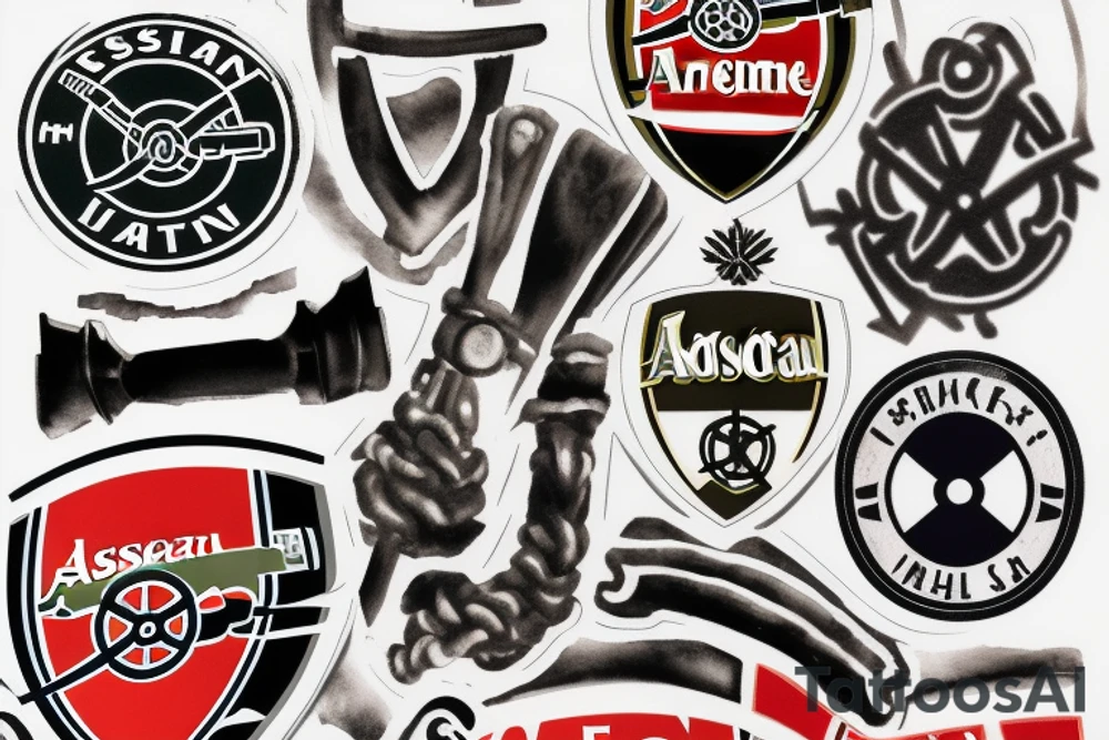 Arsenal London logo cannon tattoo idea