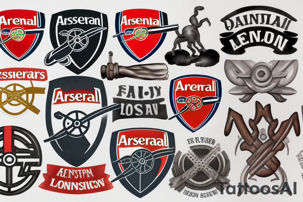 Arsenal London logo cannon tattoo idea