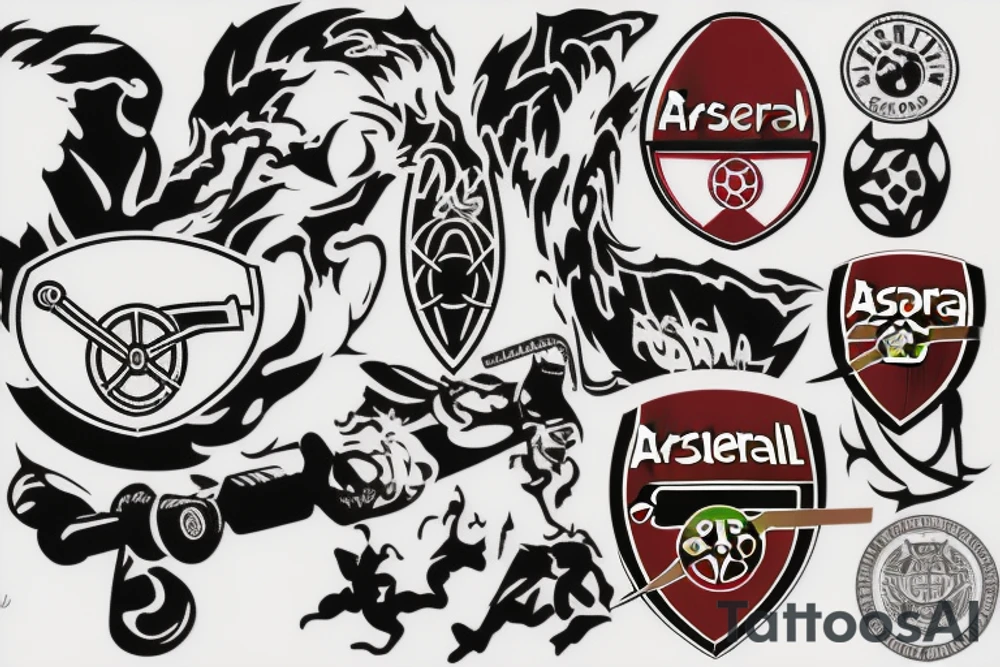 Arsenal London logo cannon tattoo idea