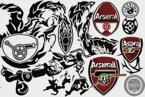 Arsenal London logo cannon tattoo idea